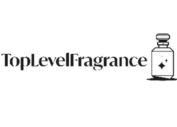 TopLevelFragrance logo with a perfume bottle icon on a white background